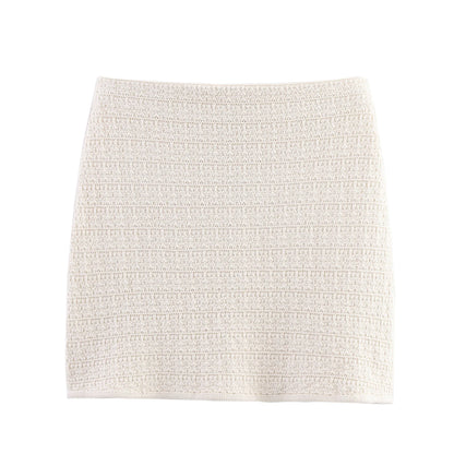 New European And American Style Fashionable Knitted Texture Vest Casual Mini Skirt Set