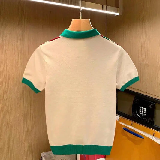 ENXO – Men’s British Style Polo Shirt | Striped Knit, Short Sleeve, Slim Fit – Spring/Summer Fashion