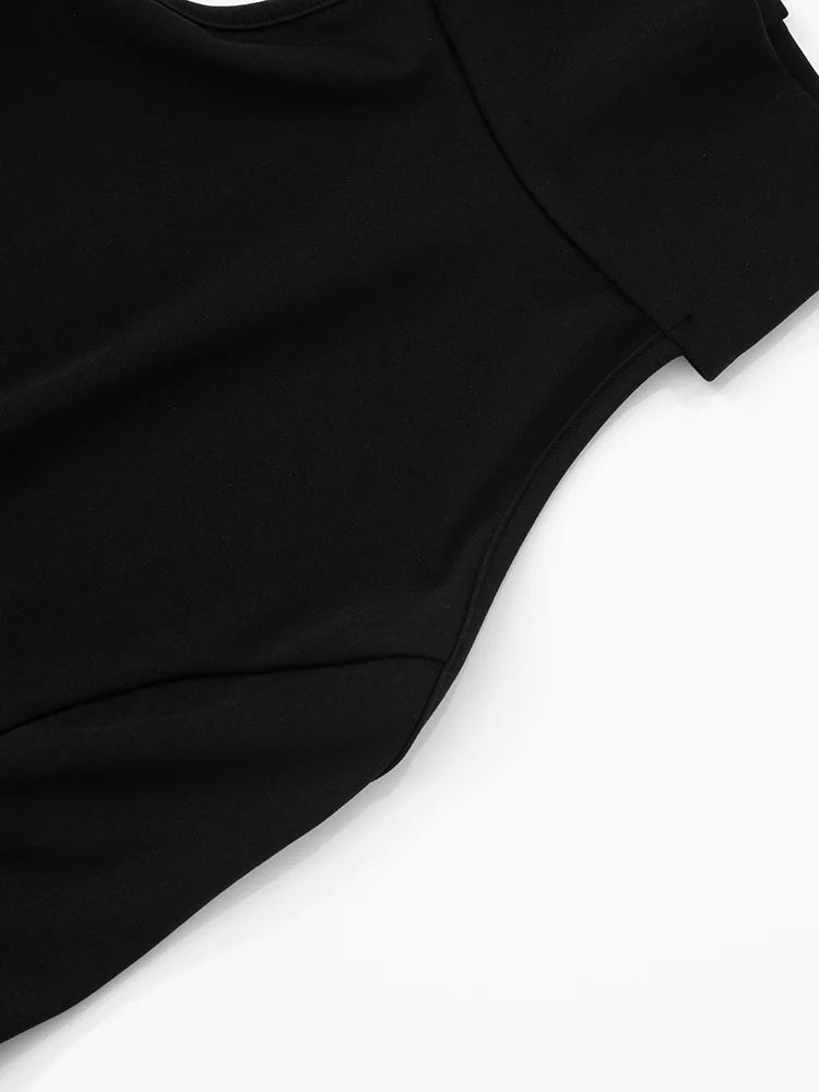 Tossy Ruffled Patchwork Sexy Rompers Female Patchwork Off-Shoulder High Waist Contrast Summer 2025 Women's Jumpsuit Bodysuits
