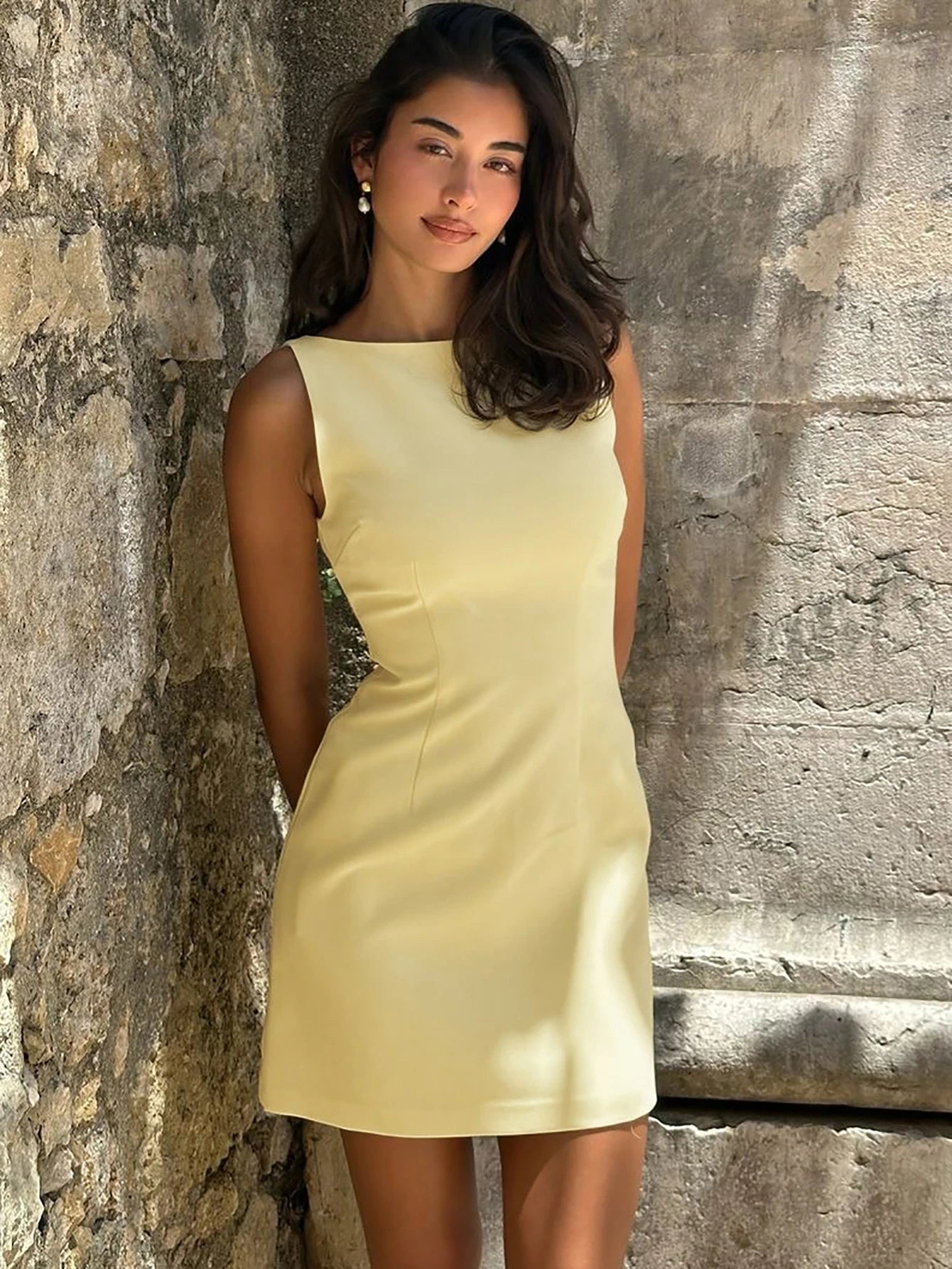 ENXO – Sexy Sleeveless Bodycon Mini Dress with Zipper | Y2K Summer 2024 Party & Birthday Look