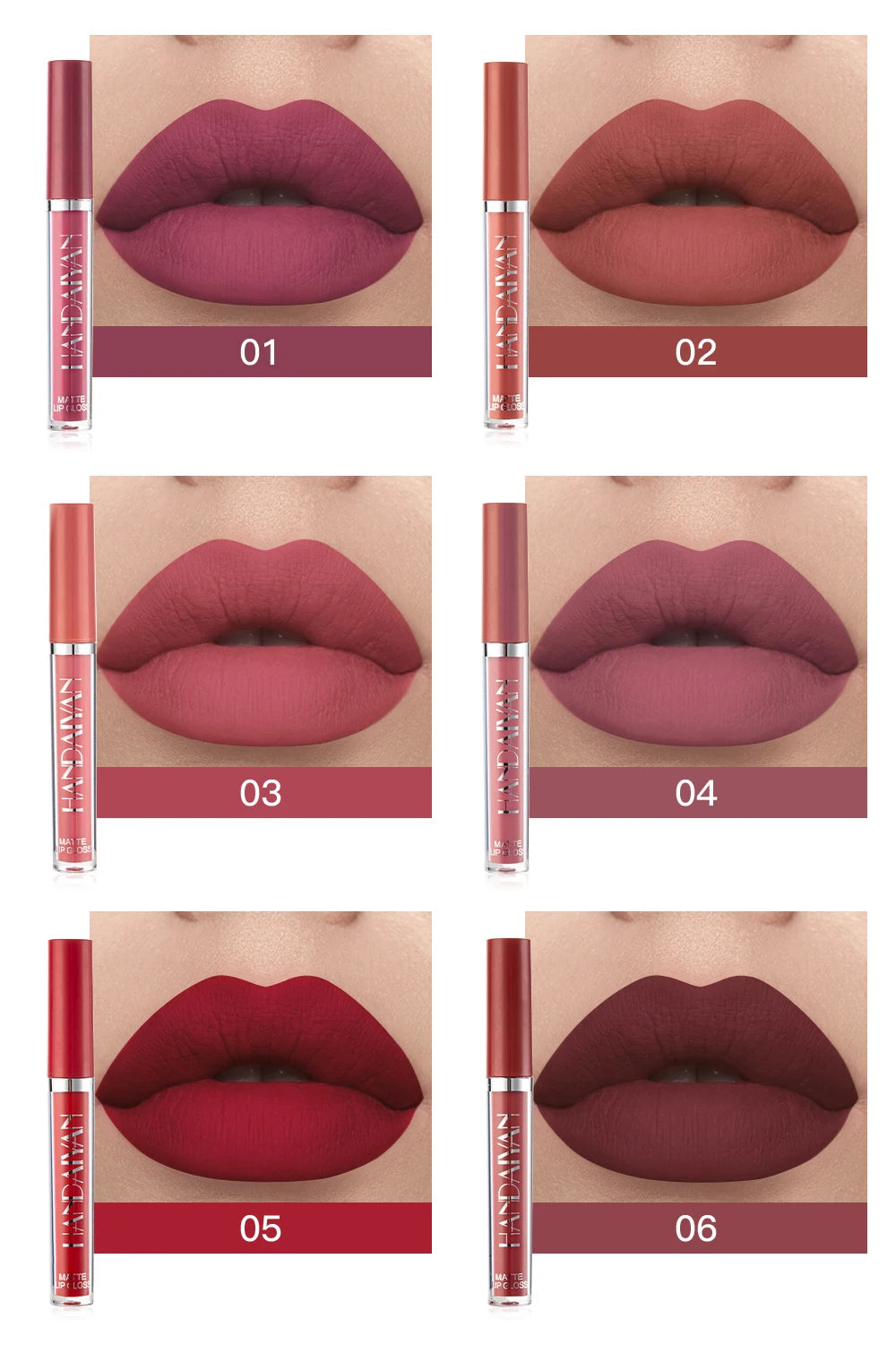 ENXO – HANDAIYAN 6-Piece Matte Liquid Lipstick Set | Long-Lasting, Non-Stick, Fade-Resistant Gift Box