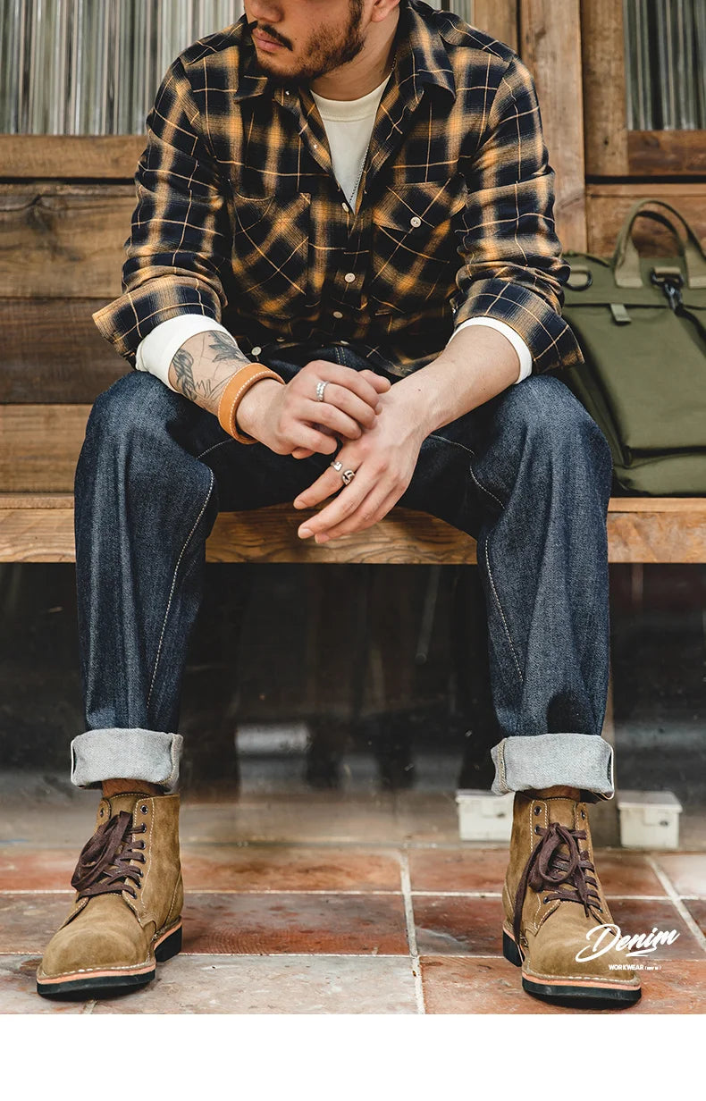 ENXO – Maden Men’s Blue Vintage Straight-Leg Jeans | Red Ear Denim, Original Autumn/Winter Style