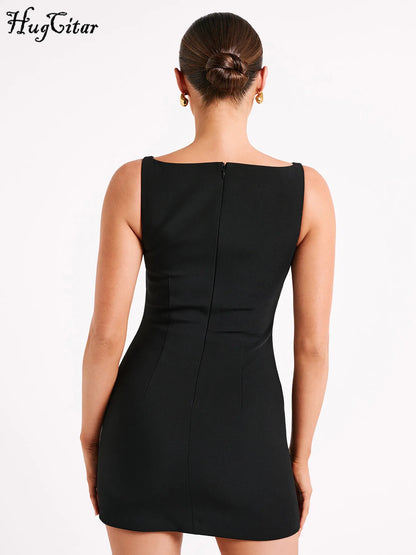 ENXO – Sexy Sleeveless Bodycon Mini Dress with Zipper | Y2K Summer 2024 Party & Birthday Look