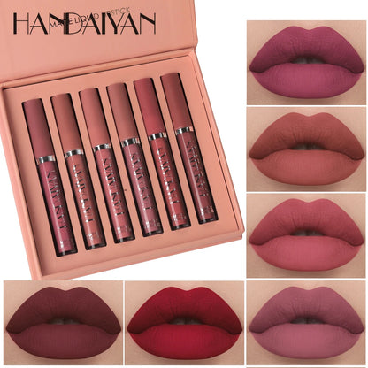 ENXO – HANDAIYAN 6-Piece Matte Liquid Lipstick Set | Long-Lasting, Non-Stick, Fade-Resistant Gift Box