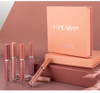 ENXO – HANDAIYAN 6-Piece Matte Liquid Lipstick Set | Long-Lasting, Non-Stick, Fade-Resistant Gift Box