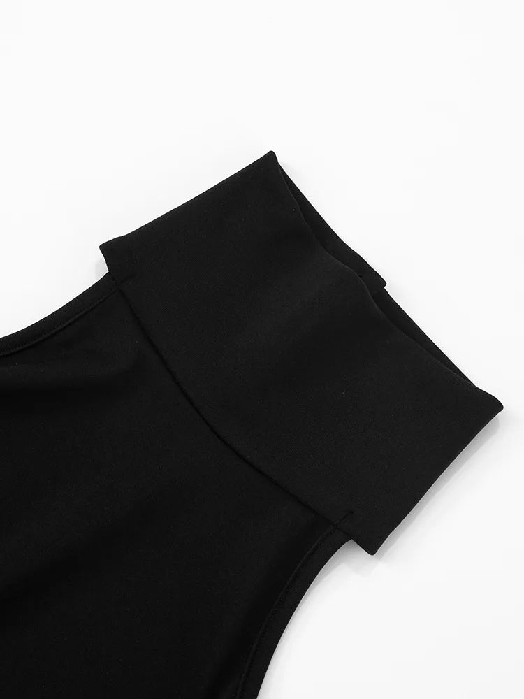 Tossy Ruffled Patchwork Sexy Rompers Female Patchwork Off-Shoulder High Waist Contrast Summer 2025 Women's Jumpsuit Bodysuits
