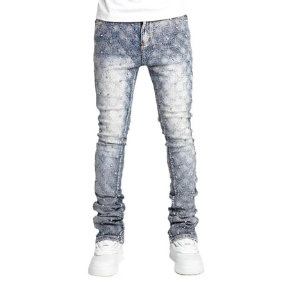 ENXO – 2025 Men’s Stretch Pearl Denim Jeans | Fashion Straight-Leg Jogger Style