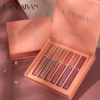 ENXO – HANDAIYAN 6-Piece Matte Liquid Lipstick Set | Long-Lasting, Non-Stick, Fade-Resistant Gift Box