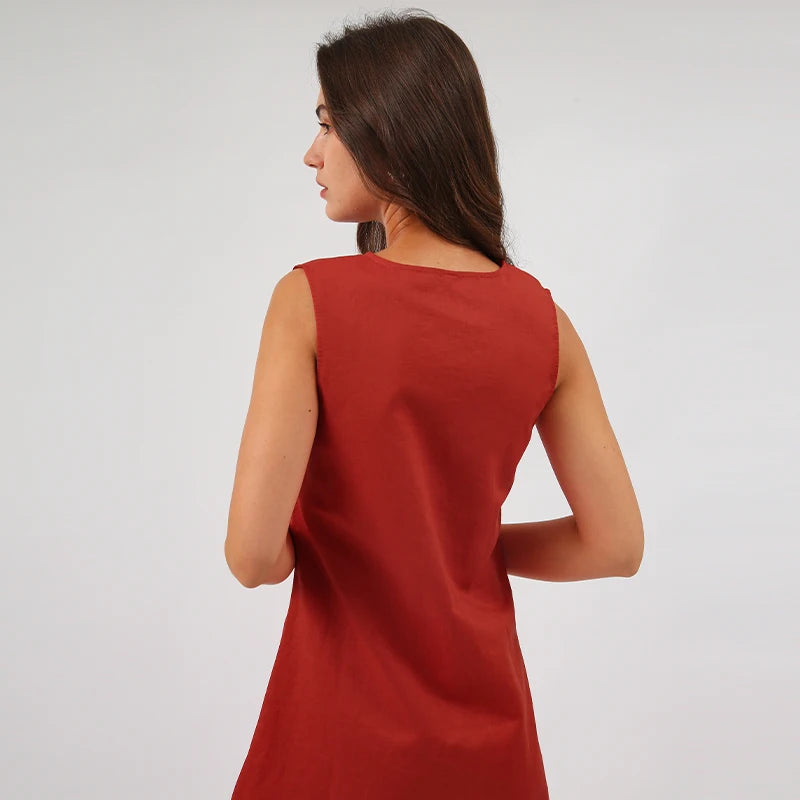Vintage Linen Women's Dress Elegant Summer 2025 Sexy V-neck Short Beach Streetwear Dresses Mini Female Clothing Sundress Vestido