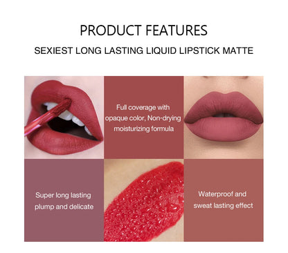 ENXO – HANDAIYAN 6-Piece Matte Liquid Lipstick Set | Long-Lasting, Non-Stick, Fade-Resistant Gift Box