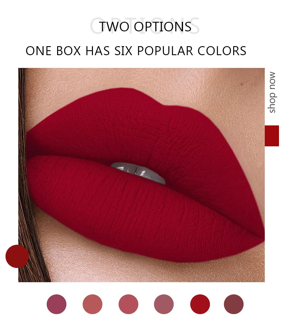 ENXO – HANDAIYAN 6-Piece Matte Liquid Lipstick Set | Long-Lasting, Non-Stick, Fade-Resistant Gift Box